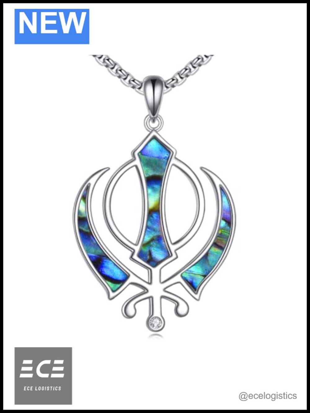 Sikhism Necklace 925 Sterling Silver Khanda Pendant Sikh Jewelry Gift for Women